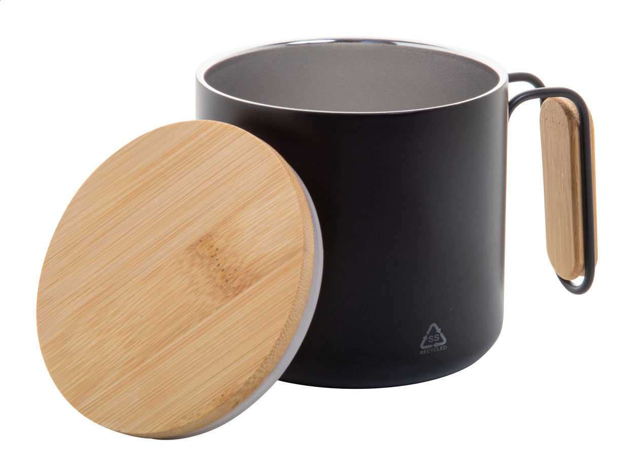 Mug Thermos Couvercle Poignée Bambou Personnalisé GRABOO – Image 2