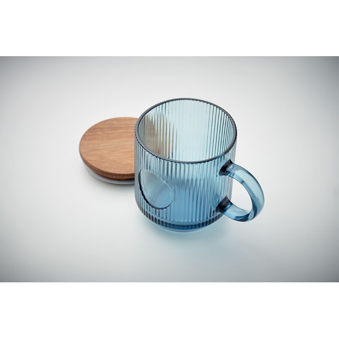 Mug Verre Strié Couvercle Acacia personnalisé TICOT – Image 4