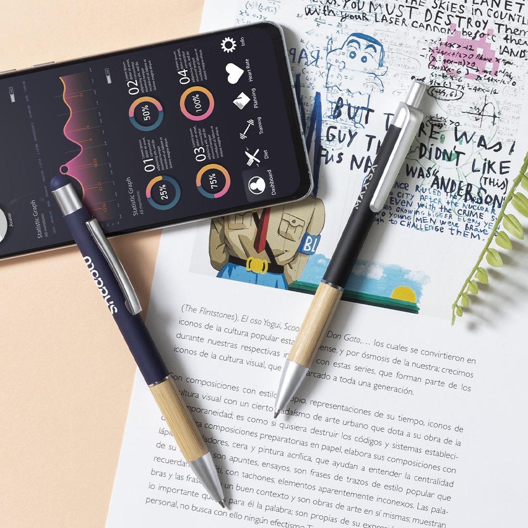 Stylo Stylet Aluminium Bambou Personnalisé ZABOX – Image 5