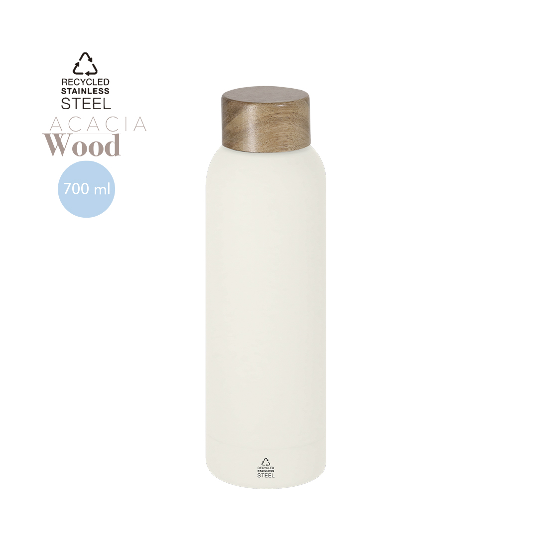 Gourde Acier Inox & Bois Acacia personnalisée COSMIX