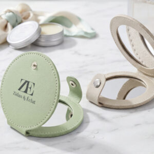 Miroir de Poche Premium Effet Cuir Personnalisé ALESSIA