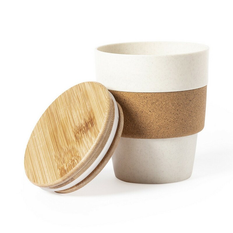 Mug à couvercle bambou - AX9389