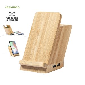 Pot à Crayons Chargeur Bambou Personnalisé BLOXEM