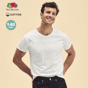 T-shirt Homme Col V Blanc Personnalisé Neck ICONIC