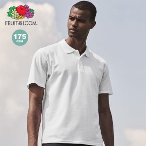 Polo Blanc Homme Fruit Of The Loom Personnalisé