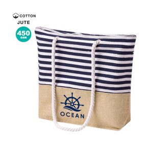 Sac Cabas Rayé Bleu Blanc Personnalisé IVYX