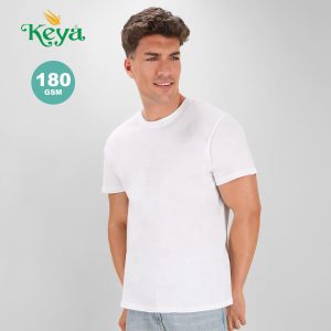 T-shirt Homme Coton Blanc Personnalisé KEYA MC180