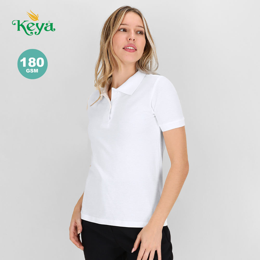 Polo Femme blanc KEYA WPS180 - MA5871