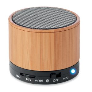 Enceinte Bluetooth personnalisée ROUND BAMBOO