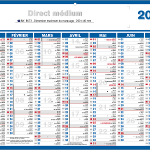 Calendrier personnalisé VAISE