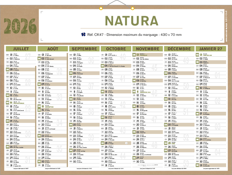 Calendrier NATURA - CK47-2
