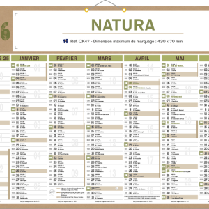 Calendrier personnalisé NATURA